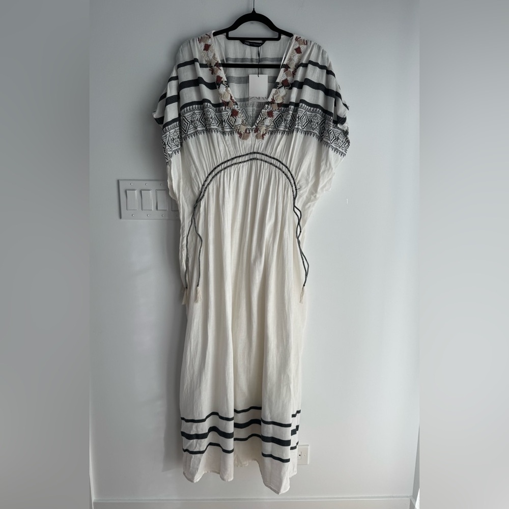 ZARA Limited Edition BEADED KAFTAN DRESS Women’s XS/S NEW bloggers favorite - Picture 1 of 12